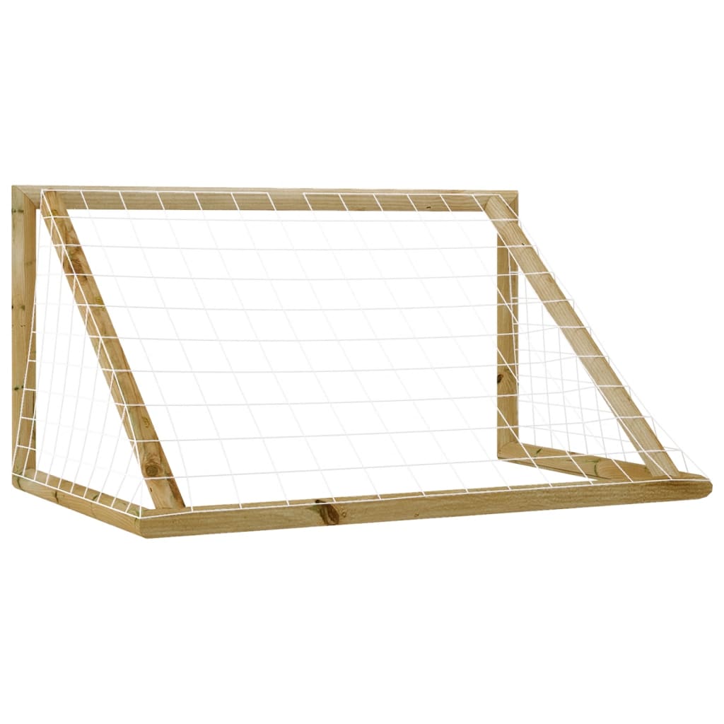 vidaXL Poartă de fotbal cu plasă, 160x80x100 cm, lemn de pin tratat vidaXL Poartă de fotbal cu plasă, 160x80x100 cm, lemn de pin tratat