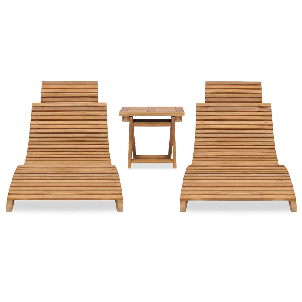 vidaXL Set mobilier de grădină pliabil, 3 piese, lemn masiv de tec vidaXL Set mobilier de grădină pliabil, 3 piese, lemn masiv de tec