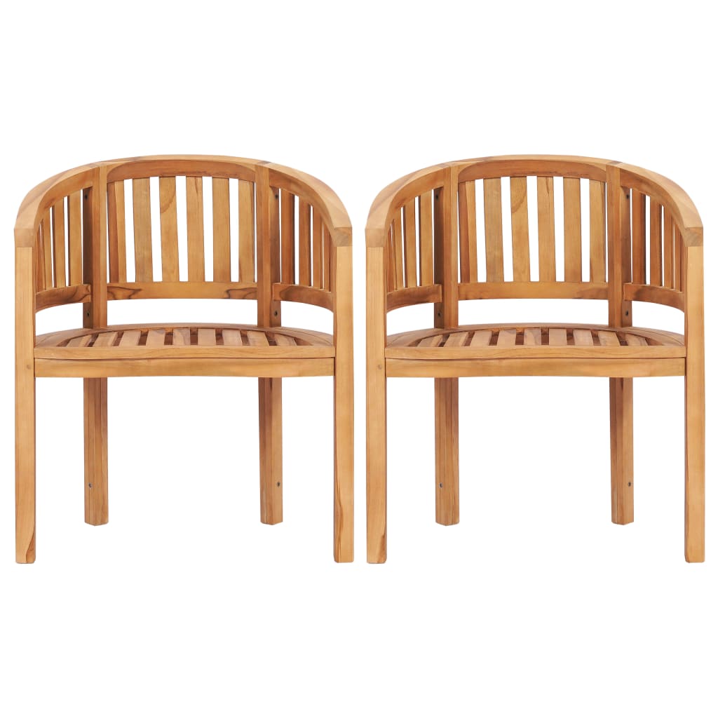 vidaXL Set mobilier grădină tip banană, 5 piese, lemn masiv de tec vidaXL Set mobilier grădină tip banană, 5 piese, lemn masiv de tec