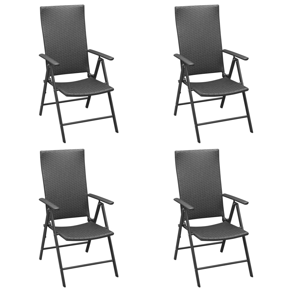 vidaXL Set mobilier de grădină, 5 piese, negru vidaXL Set mobilier de grădină, 5 piese, negru