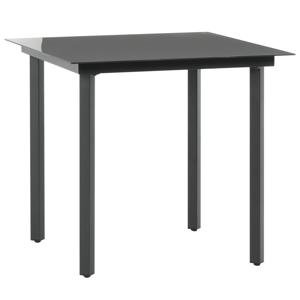 vidaXL Set mobilier de masă pentru grădină, 3 piese, negru, ratan PVC