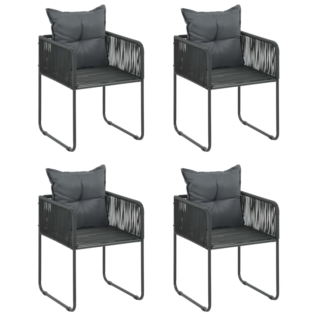 vidaXL Set mobilier de grădină, 5 piese, negru, ratan PVC
