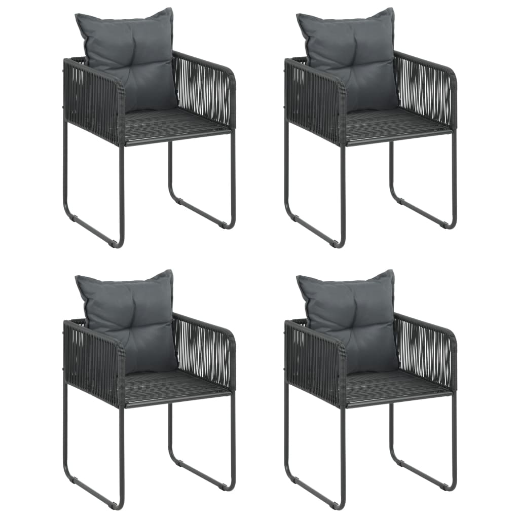 vidaXL Set mobilier de grădină, 5 piese, negru, ratan PVC