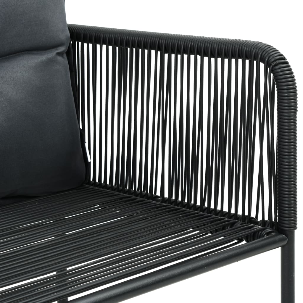 vidaXL Set mobilier de grădină, 7 piese, negru, ratan PVC