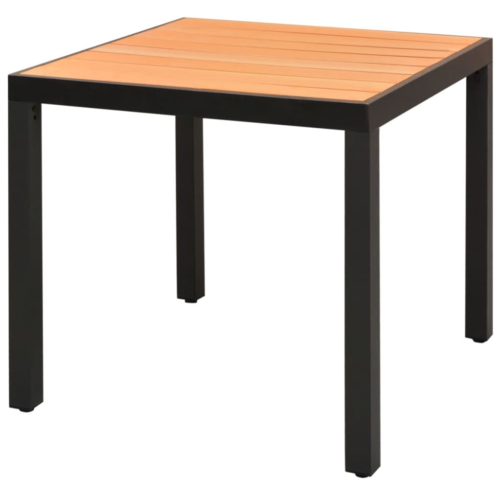 vidaXL Set mobilier masă de grădină, 5 piese, negru și maro, ratan PVC vidaXL Set mobilier masă de grădină, 5 piese, negru și maro, ratan PVC