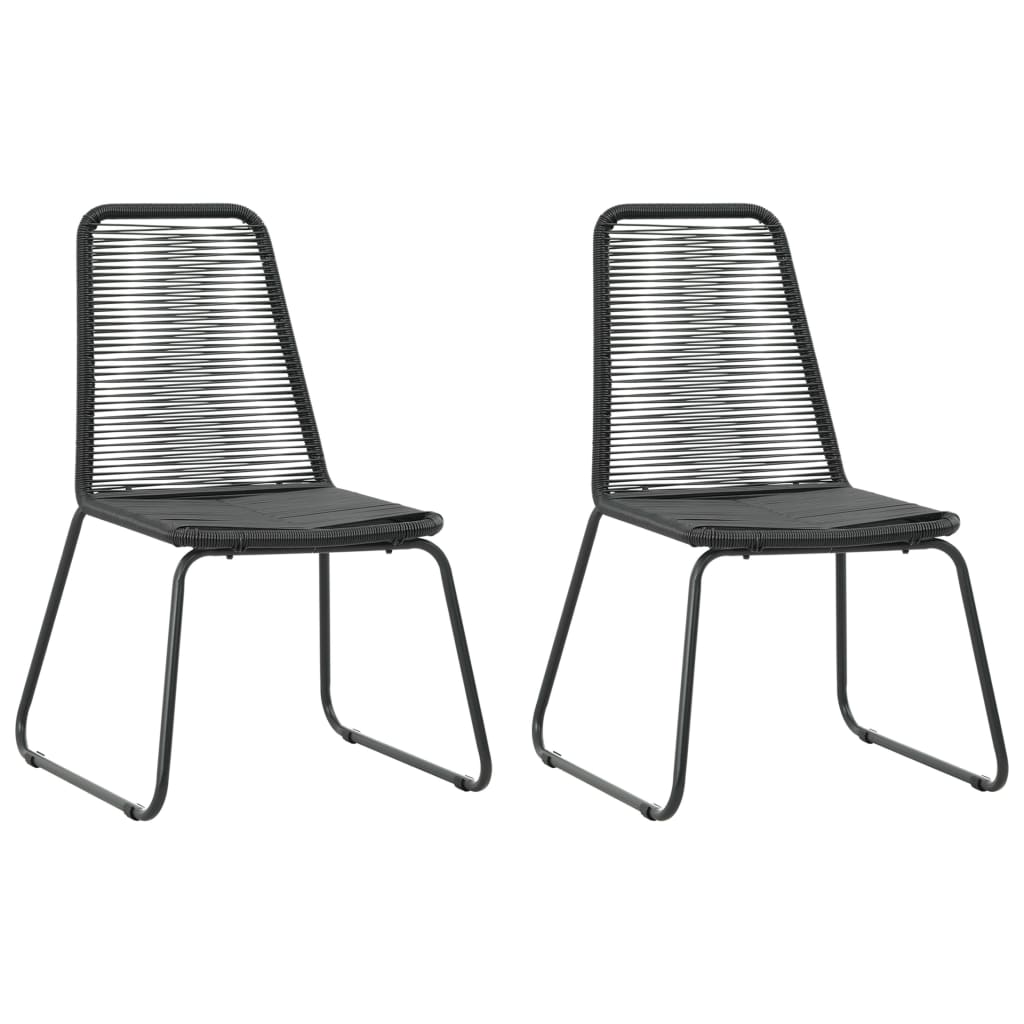 vidaXL Set mobilier de grădină, 3 piese, negru, ratan PVC vidaXL Set mobilier de grădină, 3 piese, negru, ratan PVC