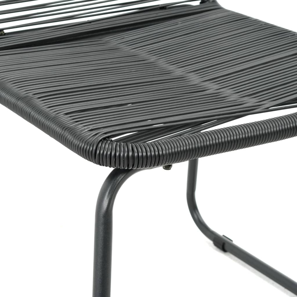 vidaXL Set mobilier de grădină, 3 piese, negru, ratan PVC vidaXL Set mobilier de grădină, 3 piese, negru, ratan PVC