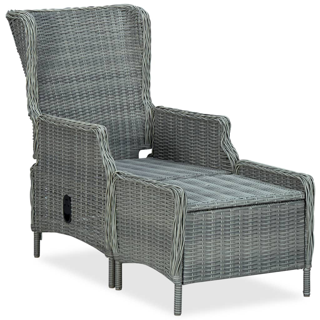 vidaXL Set mobilier exterior cu perne, 9 piese, gri deschis, poliratan