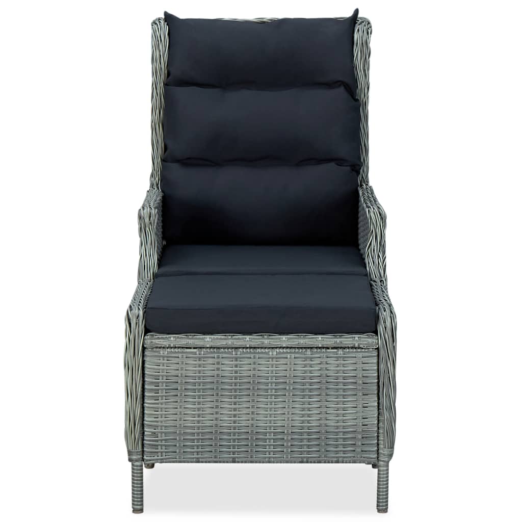 vidaXL Set mobilier exterior cu perne, 9 piese, gri deschis, poliratan