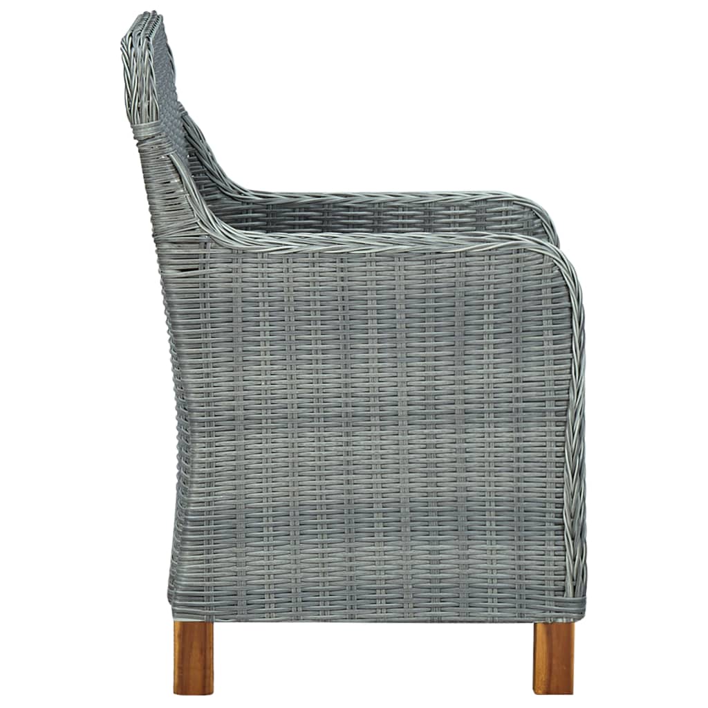 vidaXL Set mobilier exterior cu perne, 9 piese, gri deschis, poliratan