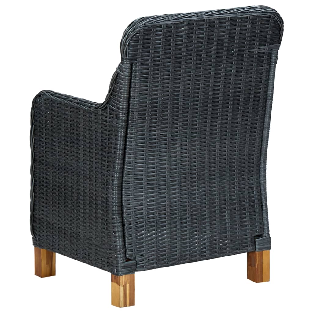 vidaXL Set mobilier grădină cu perne, 3 piese, gri închis, poliratan