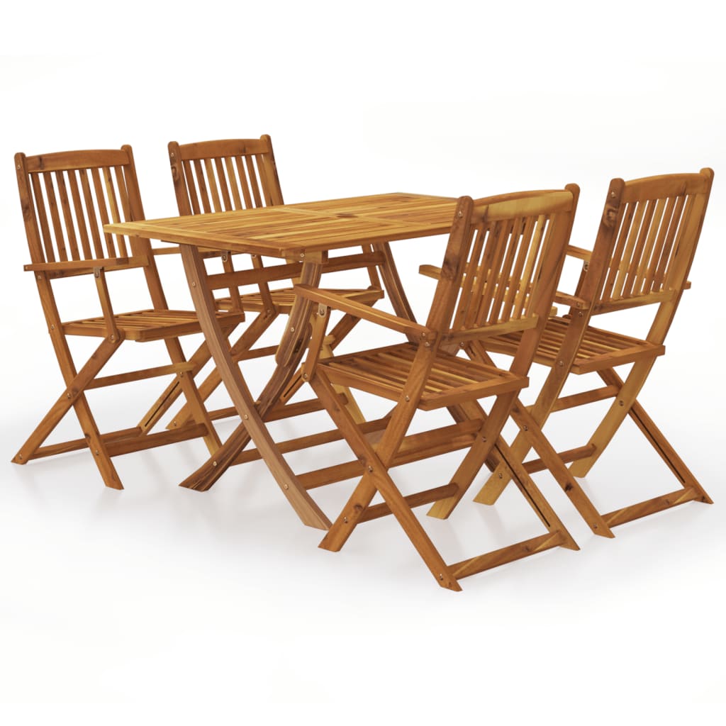 vidaXL Set mobilier de grădină pliabil, 5 piese, lemn masiv acacia vidaXL Set mobilier de grădină pliabil, 5 piese, lemn masiv acacia