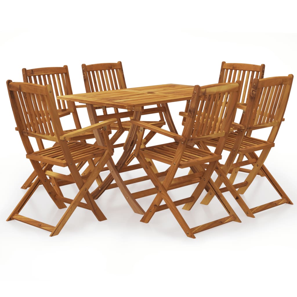 vidaXL Set mobilier de grădină pliabil, 7 piese, lemn masiv acacia vidaXL Set mobilier de grădină pliabil, 7 piese, lemn masiv acacia