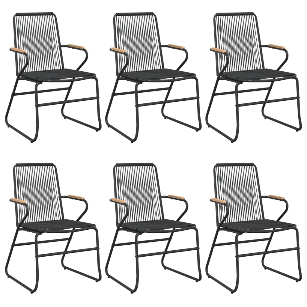 vidaXL Set mobilier de grădină, 7 piese, negru, ratan PVC