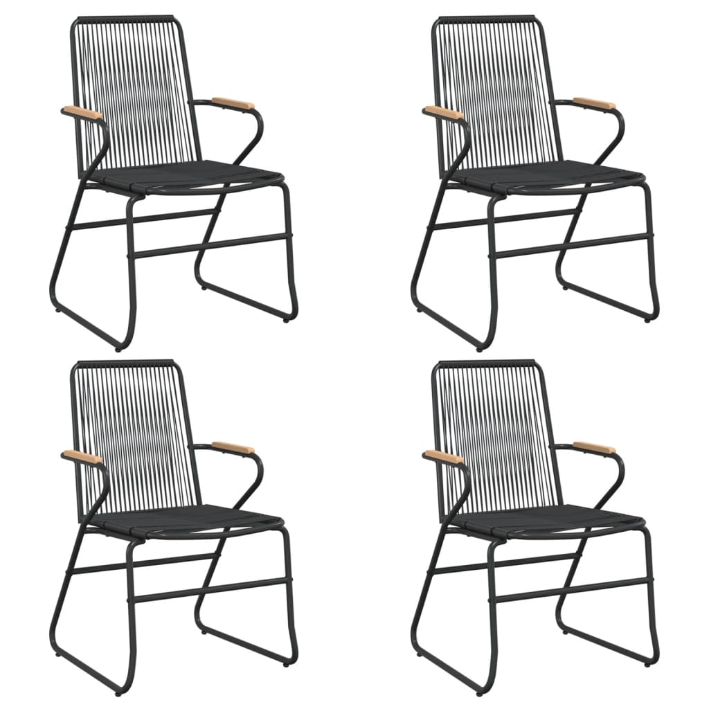 vidaXL Set mobilier de grădină, 5 piese, negru, ratan PVC