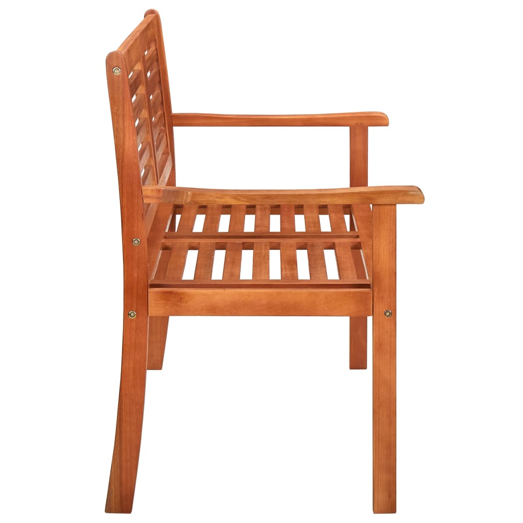 vidaXL Bancă grădină 2 locuri, cu pernă, 120 cm, lemn masiv eucalipt