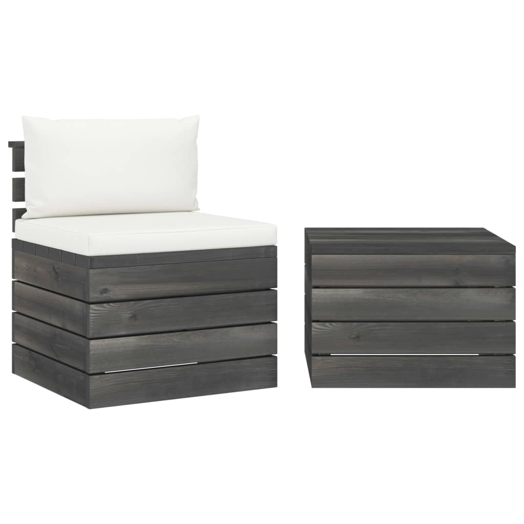 vidaXL Set mobilier grădină din paleți, 2 piese, cu perne, lemn de pin vidaXL Set mobilier grădină din paleți, 2 piese, cu perne, lemn de pin