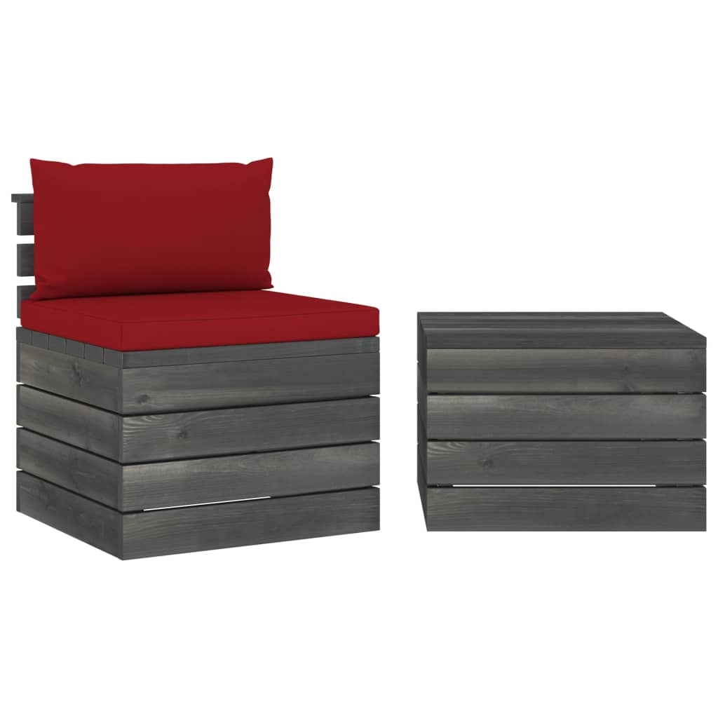 vidaXL Set mobilier grădină din paleți, 2 piese, cu perne, lemn de pin vidaXL Set mobilier grădină din paleți, 2 piese, cu perne, lemn de pin