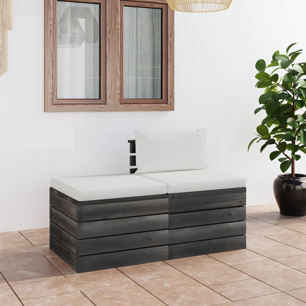 vidaXL Set mobilier grădină din paleți, 2 piese, cu perne, lemn de pin vidaXL Set mobilier grădină din paleți, 2 piese, cu perne, lemn de pin