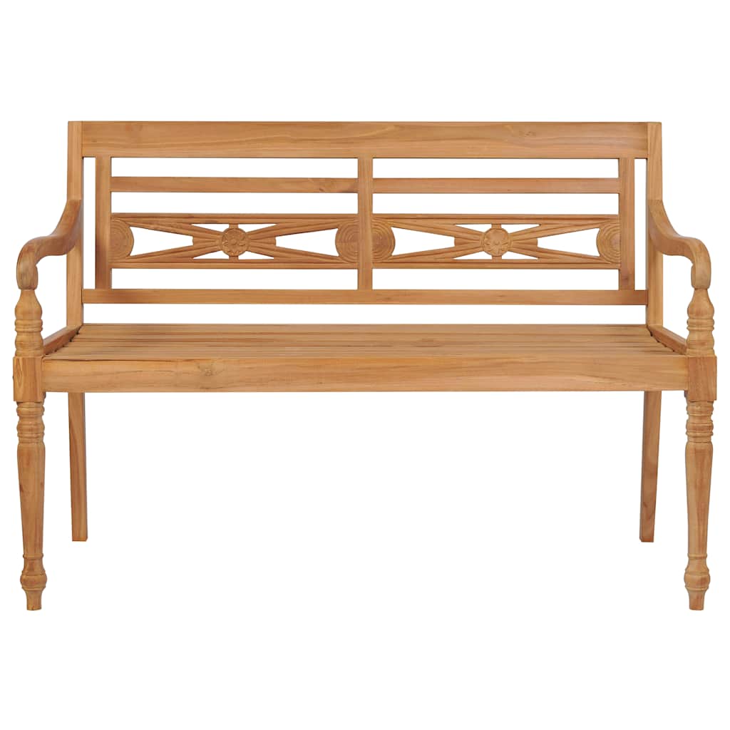 vidaXL Bancă Batavia cu pernă gri, 120 cm, lemn masiv tec vidaXL Bancă Batavia cu pernă gri, 120 cm, lemn masiv tec