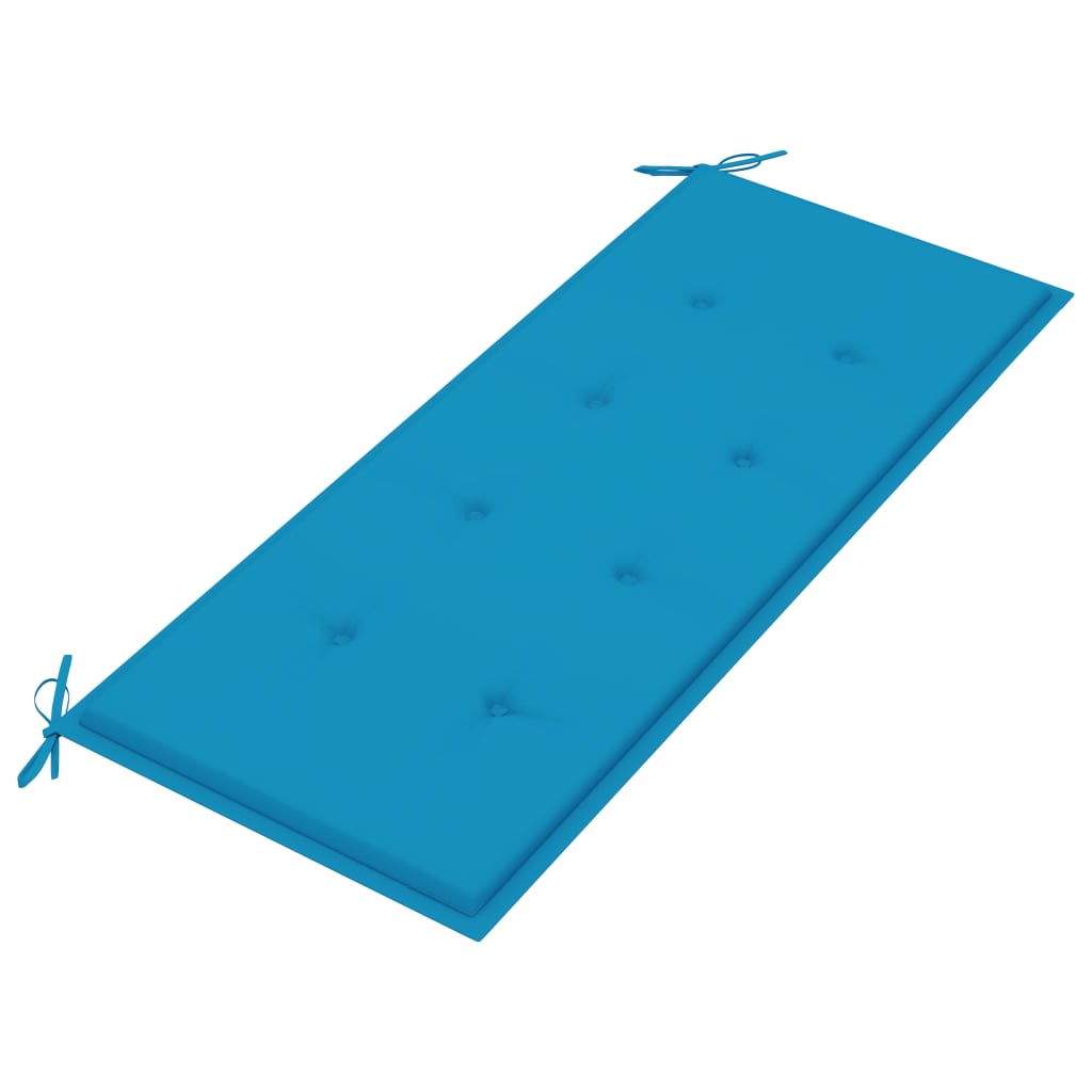 vidaXL Bancă Batavia cu pernă albastră, 120 cm, lemn masiv de tec vidaXL Bancă Batavia cu pernă albastră, 120 cm, lemn masiv de tec
