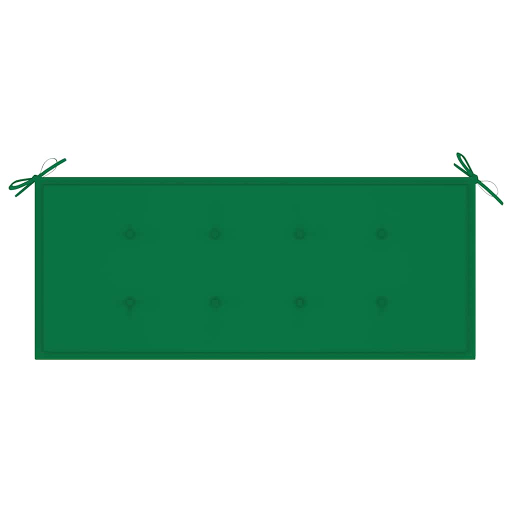 vidaXL Bancă Batavia cu pernă verde, 120 cm, lemn masiv tec vidaXL Bancă Batavia cu pernă verde, 120 cm, lemn masiv tec