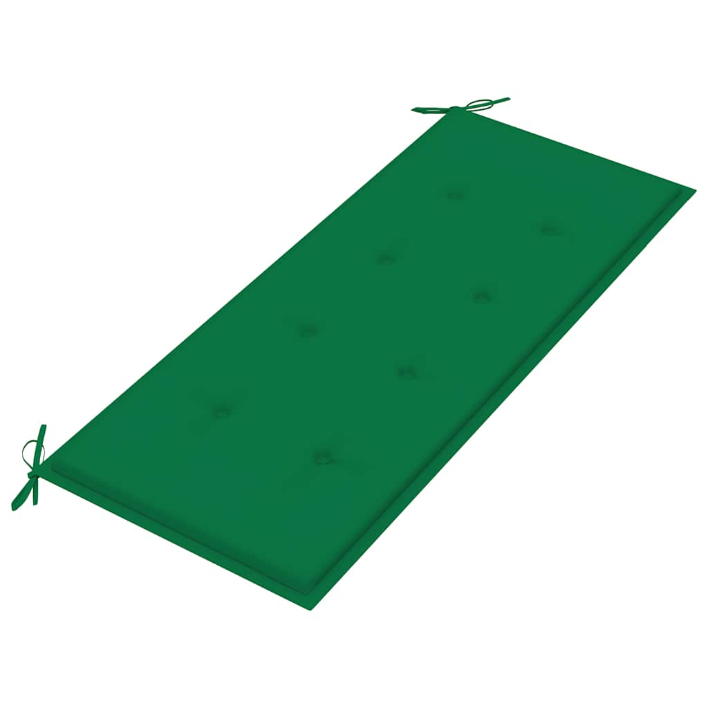 vidaXL Bancă Batavia cu pernă verde, 120 cm, lemn masiv tec vidaXL Bancă Batavia cu pernă verde, 120 cm, lemn masiv tec
