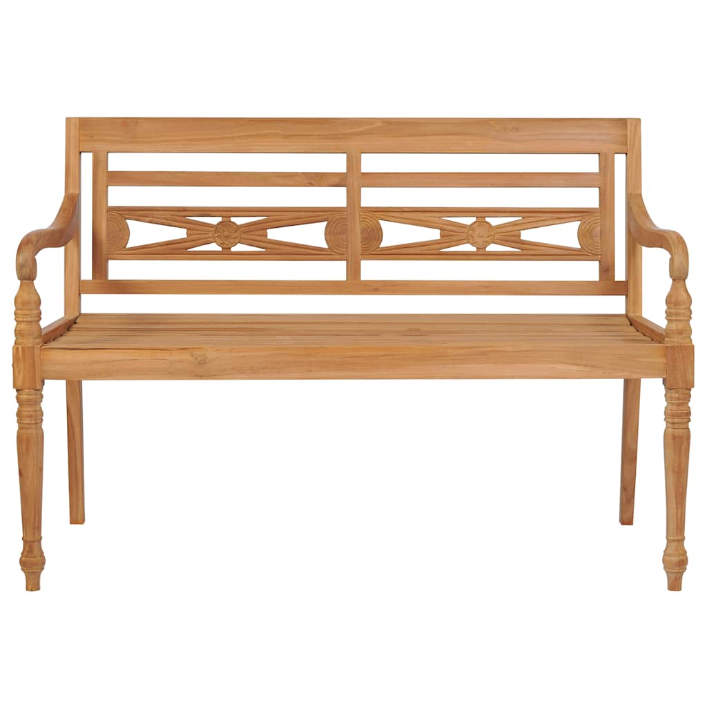 vidaXL Bancă Batavia cu pernă gri taupe, 120 cm, lemn masiv de tec vidaXL Bancă Batavia cu pernă gri taupe, 120 cm, lemn masiv de tec