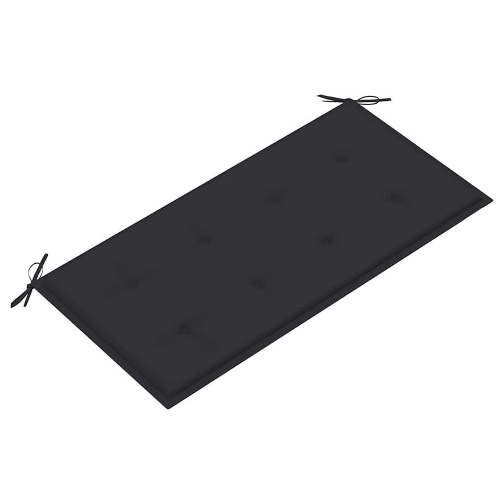 vidaXL Bancă de grădină, cu pernă antracit, 112 cm, lemn masiv de tec
