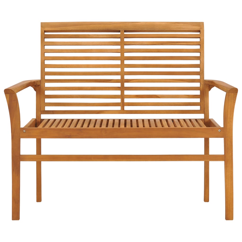 vidaXL Bancă de grădină, pernă albastru, 112 cm, lemn masiv tec vidaXL Bancă de grădină, pernă albastru, 112 cm, lemn masiv tec