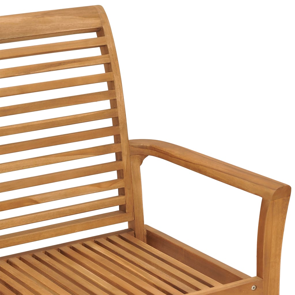vidaXL Bancă de grădină, pernă albastru, 112 cm, lemn masiv tec vidaXL Bancă de grădină, pernă albastru, 112 cm, lemn masiv tec