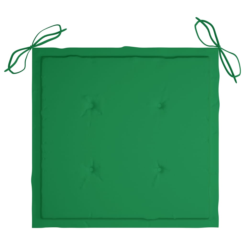 vidaXL Scaun balansoar cu pernă verde, lemn masiv de tec vidaXL Scaun balansoar cu pernă verde, lemn masiv de tec