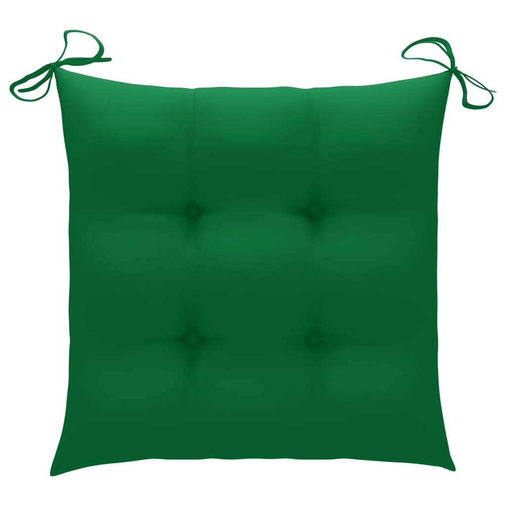 vidaXL Scaun balansoar cu perne verde, lemn masiv de tec vidaXL Scaun balansoar cu perne verde, lemn masiv de tec
