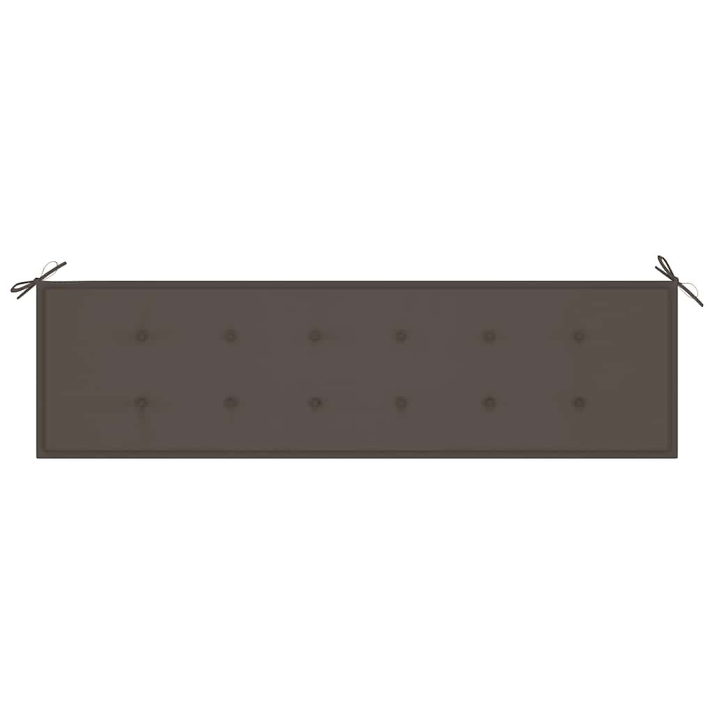 vidaXL Bancă de grădină, pernă gri taupe, 175 cm, lemn masiv de tec