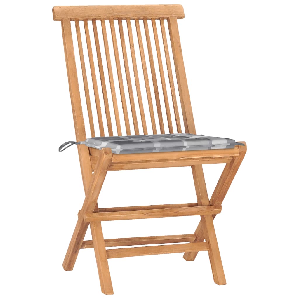 vidaXL Set mobilier exterior pliabil cu pernă, 3 piese, lemn masiv tec