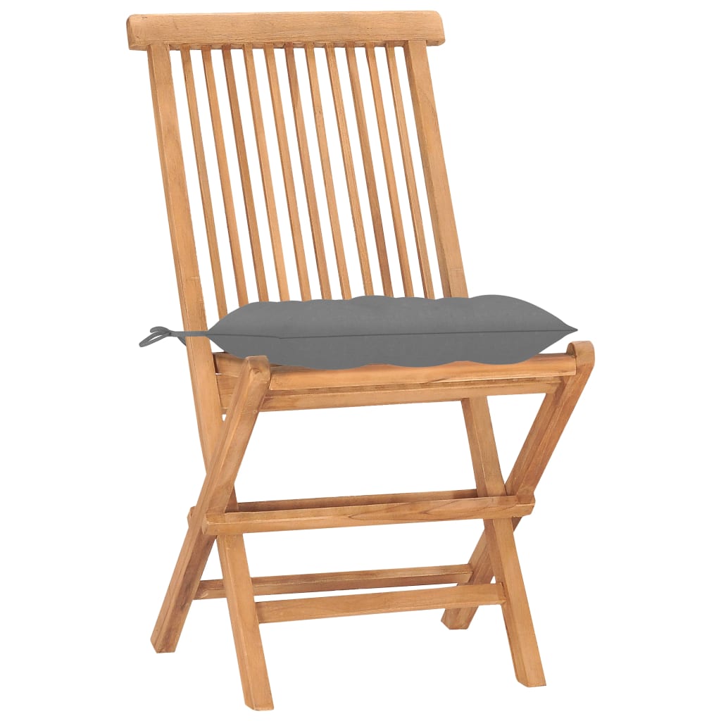vidaXL Set mobilier pliabil exterior cu perne 3 piese, lemn masiv tec vidaXL Set mobilier pliabil exterior cu perne 3 piese, lemn masiv tec
