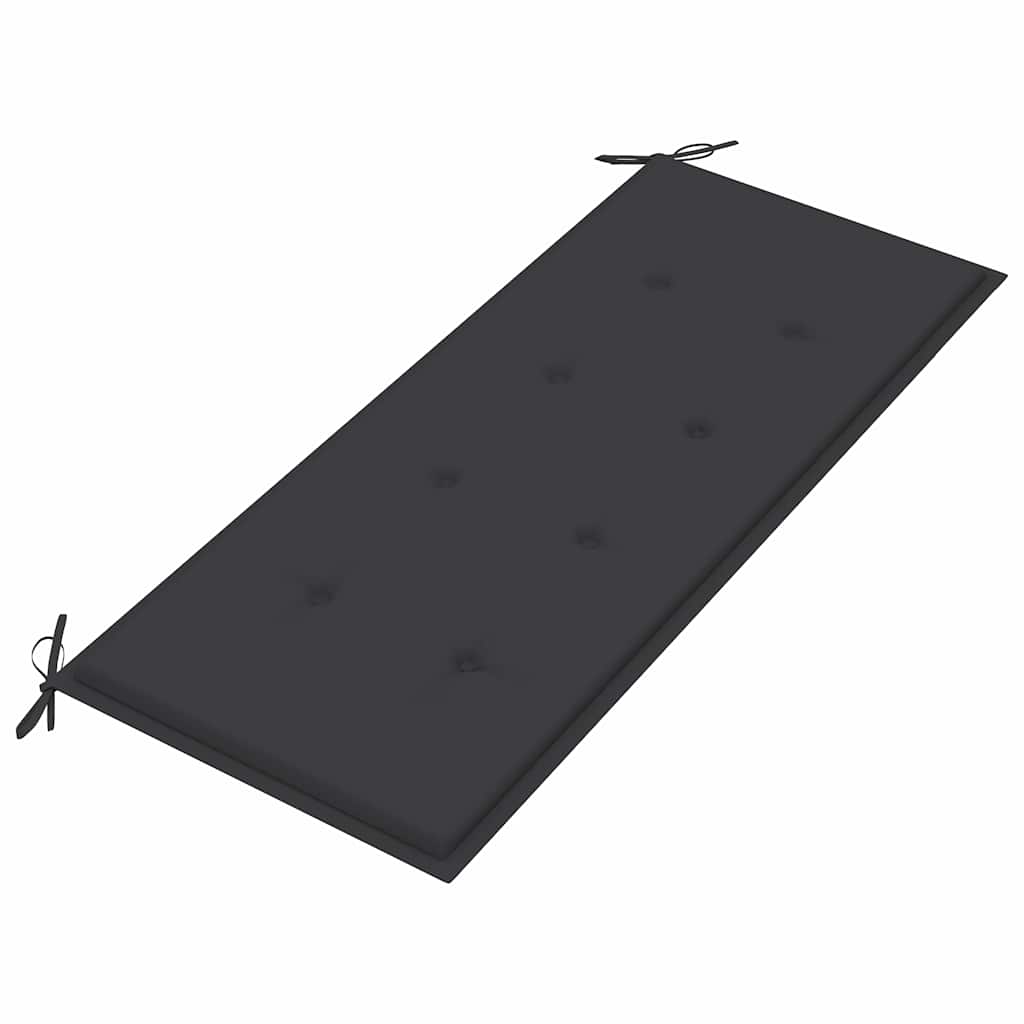 vidaXL Bancă de grădină stivuibilă cu pernă, 128,5 cm, lemn masiv tec