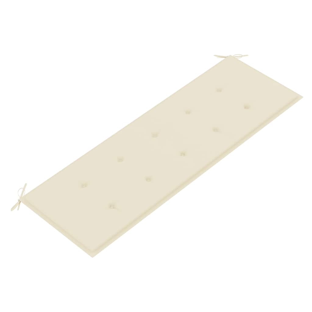 vidaXL Bancă de grădină stivuibilă cu pernă, 159 cm, lemn masiv de tec