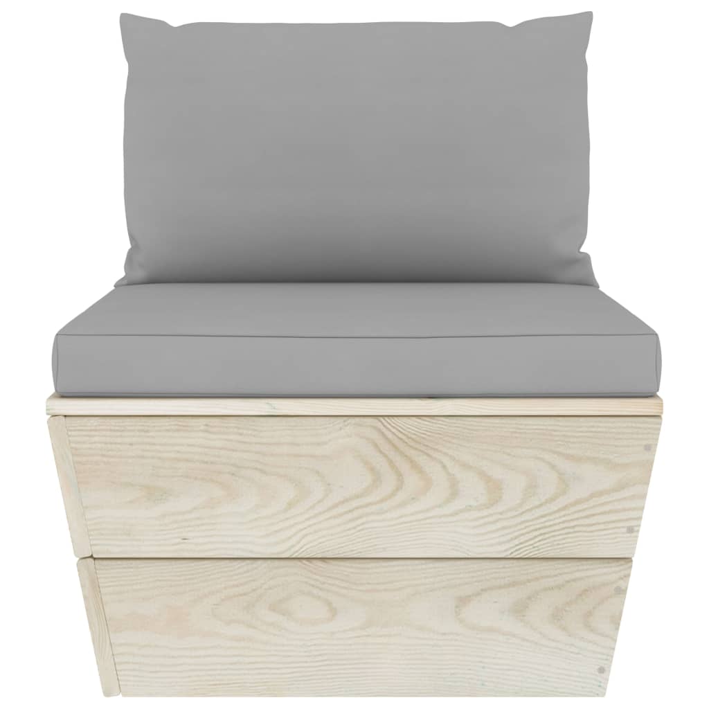 vidaXL Set mobilier grădină din paleți cu perne, 3 piese, lemn molid