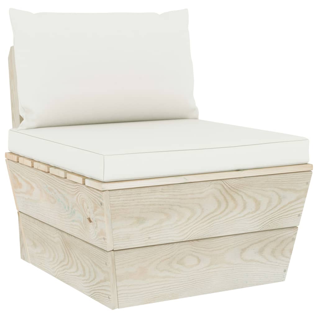 vidaXL Set mobilier grădină din paleți, cu perne, 3 piese, lemn molid vidaXL Set mobilier grădină din paleți, cu perne, 3 piese, lemn molid