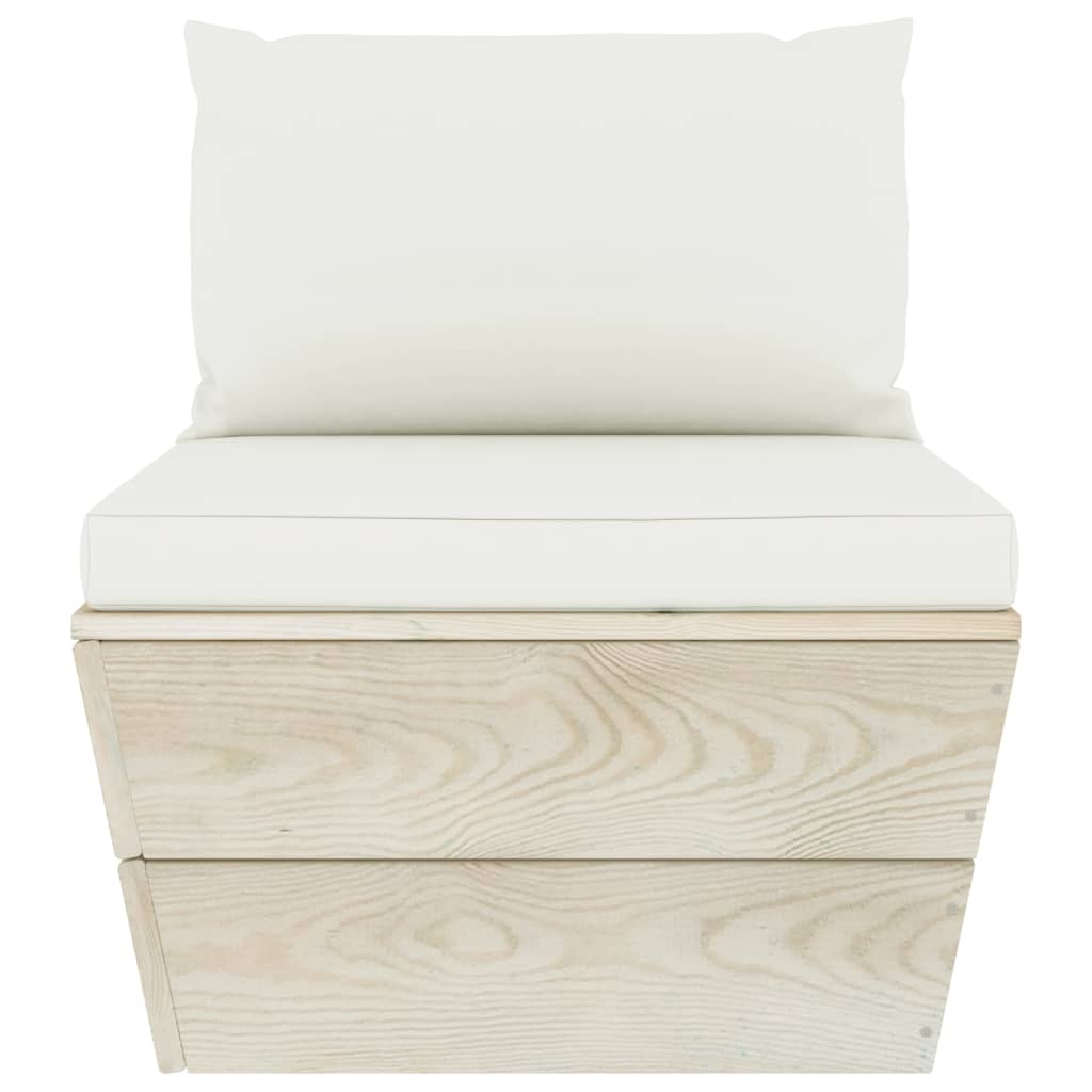 vidaXL Set mobilier grădină din paleți, cu perne, 3 piese, lemn molid vidaXL Set mobilier grădină din paleți, cu perne, 3 piese, lemn molid