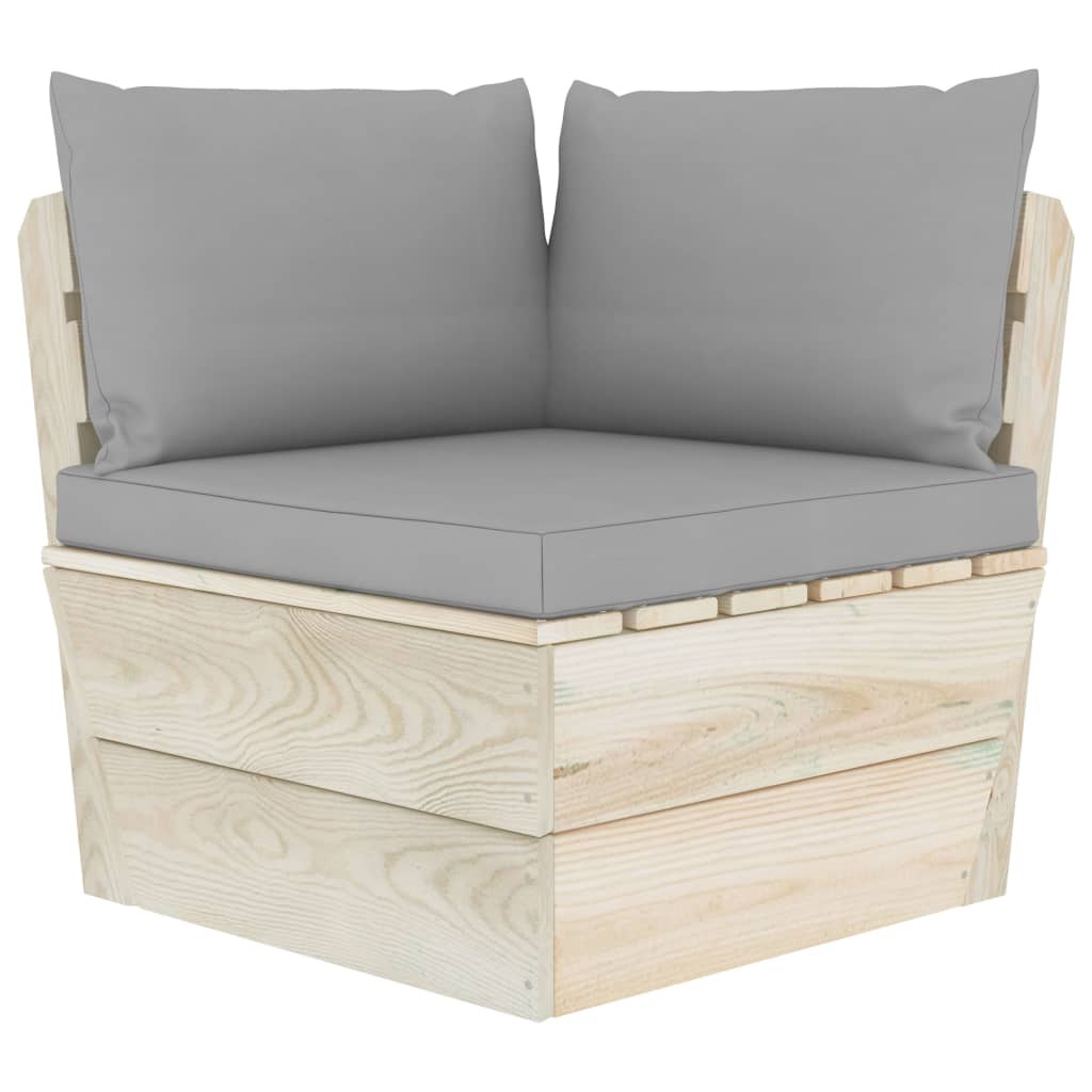 vidaXL Set mobilier grădină din paleți cu perne, 5 piese, lemn molid vidaXL Set mobilier grădină din paleți cu perne, 5 piese, lemn molid