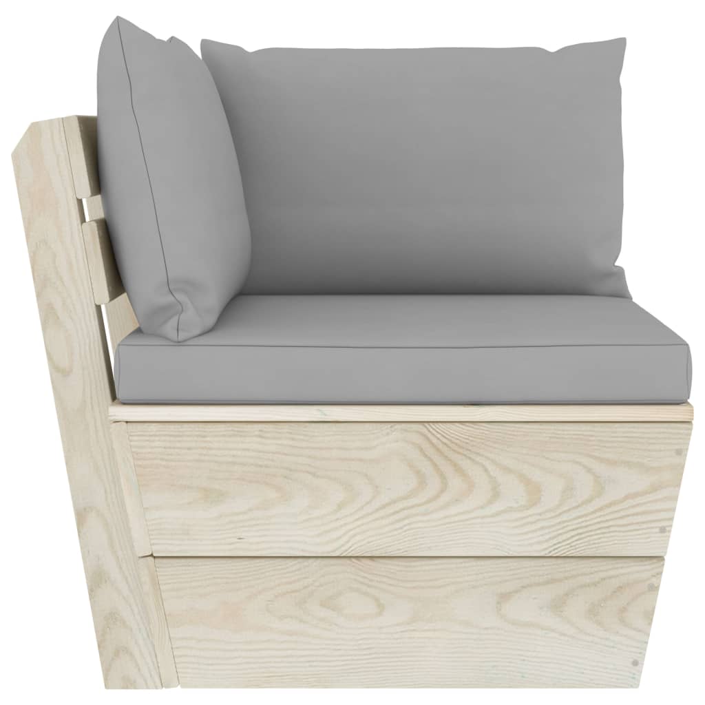 vidaXL Set mobilier grădină din paleți cu perne, 5 piese, lemn molid vidaXL Set mobilier grădină din paleți cu perne, 5 piese, lemn molid