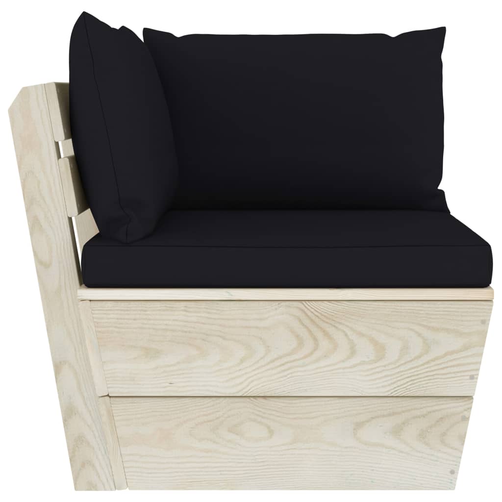 vidaXL Set mobilier grădină din paleți, 7 piese, cu perne, lemn molid vidaXL Set mobilier grădină din paleți, 7 piese, cu perne, lemn molid