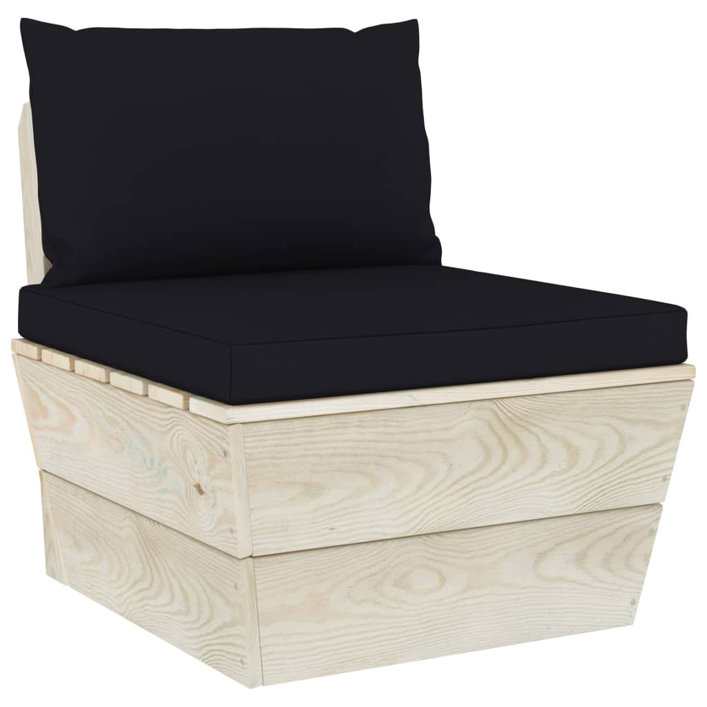 vidaXL Set mobilier grădină din paleți, 7 piese, cu perne, lemn molid vidaXL Set mobilier grădină din paleți, 7 piese, cu perne, lemn molid