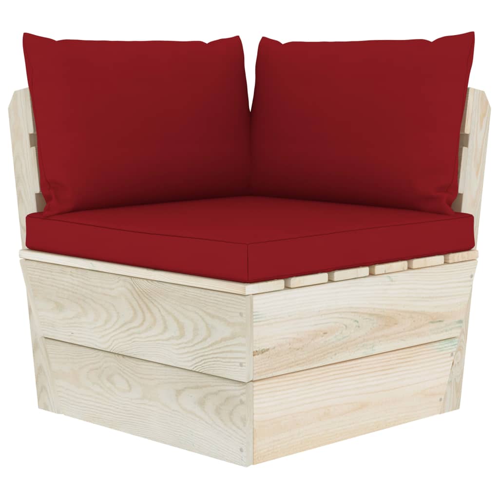 vidaXL Set mobilier grădină din paleți, 7 piese, cu perne, lemn molid vidaXL Set mobilier grădină din paleți, 7 piese, cu perne, lemn molid