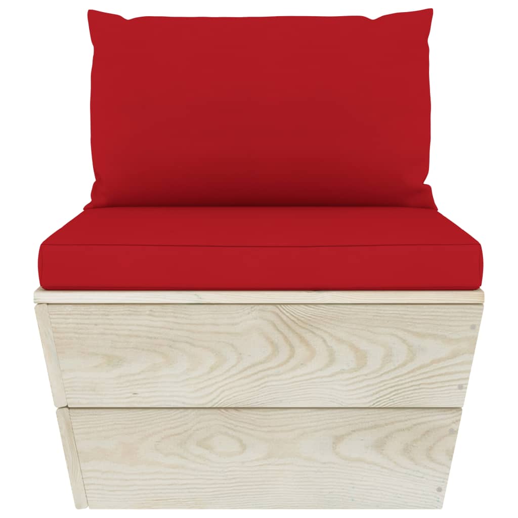 vidaXL Set mobilier grădină paleți, 9 piese, cu perne, lemn de molid vidaXL Set mobilier grădină paleți, 9 piese, cu perne, lemn de molid
