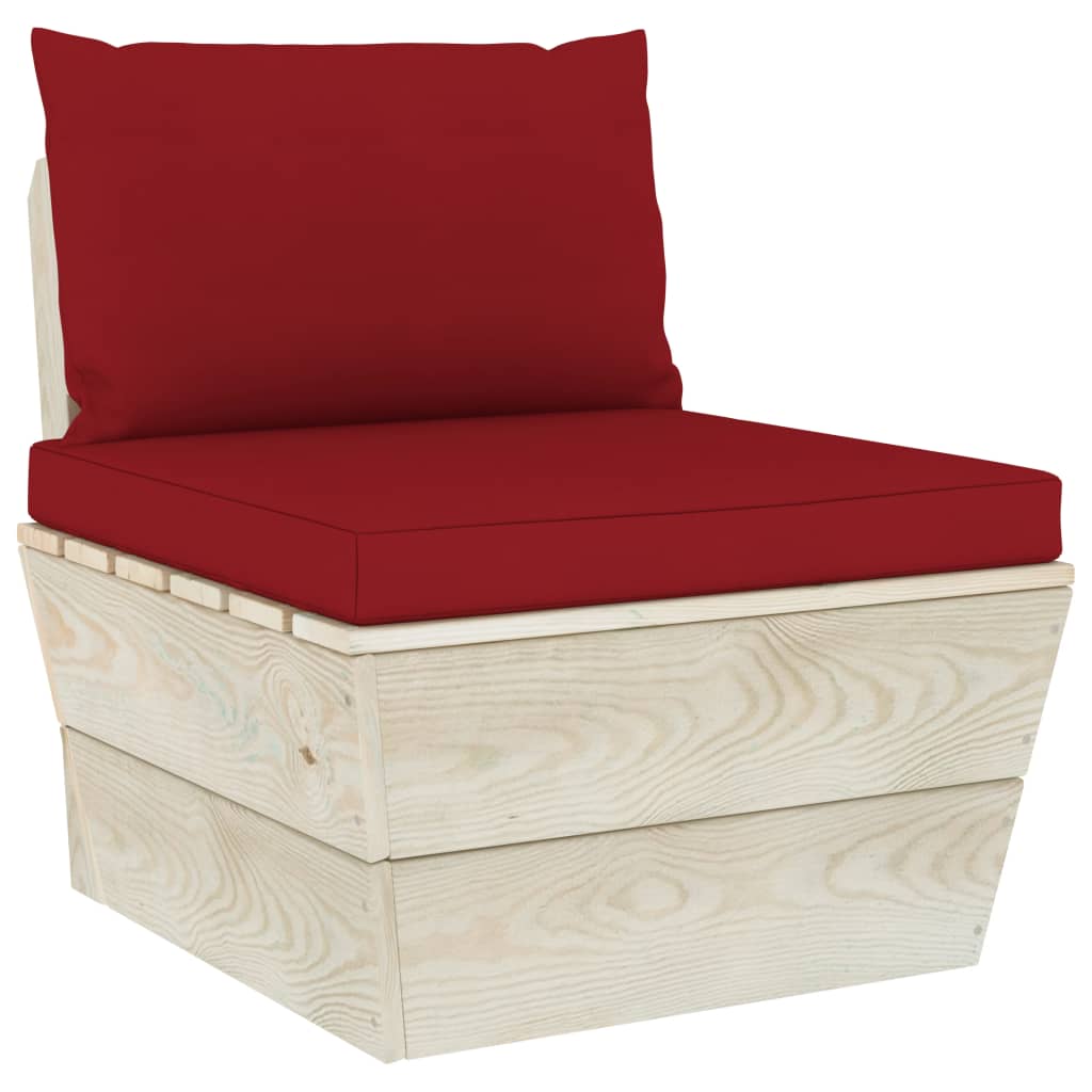 vidaXL Set mobilier grădină din paleți, 9 piese, cu perne, lemn molid vidaXL Set mobilier grădină din paleți, 9 piese, cu perne, lemn molid