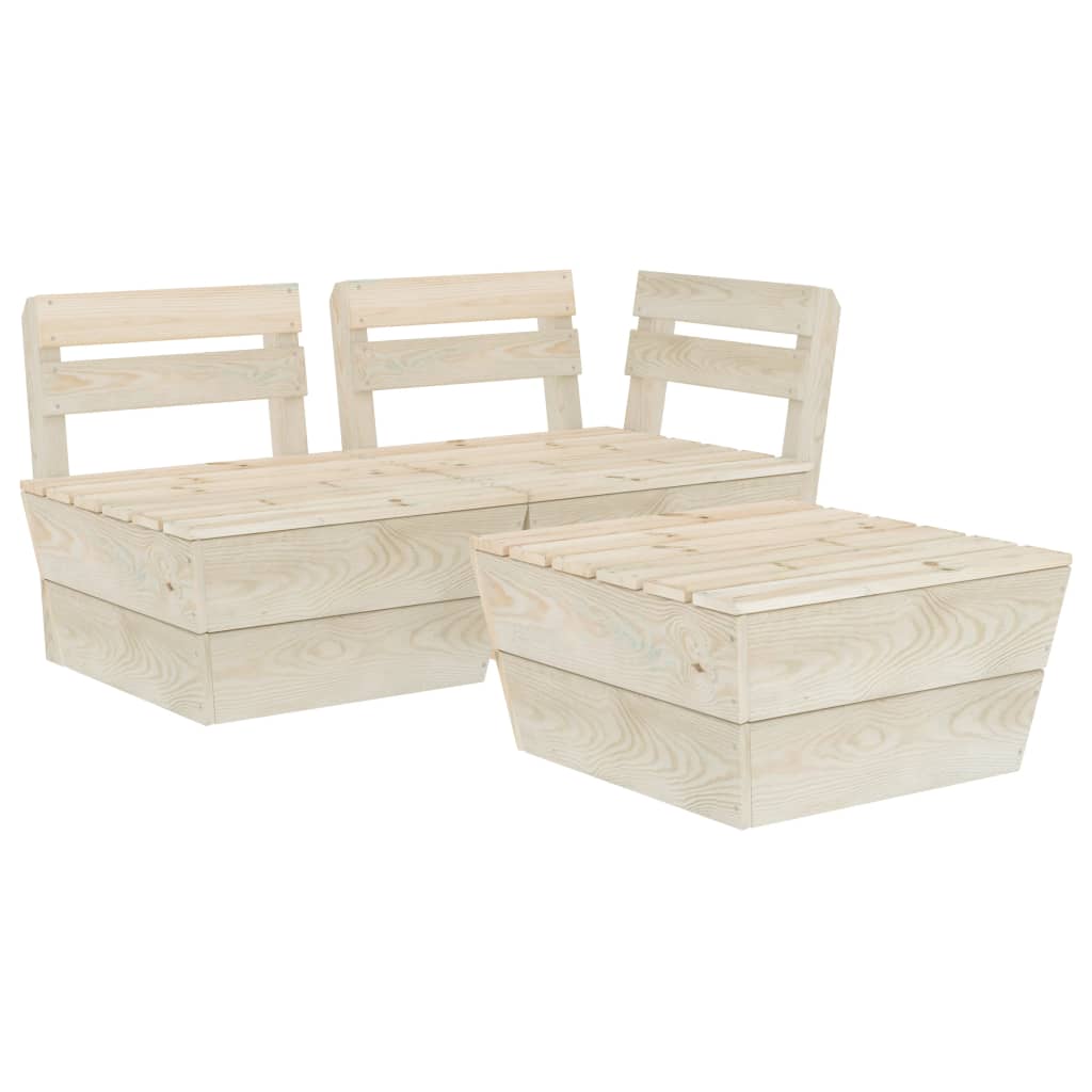 vidaXL Set mobilier de grădină paleți, 3 piese, lemn de molid tratat vidaXL Set mobilier de grădină paleți, 3 piese, lemn de molid tratat