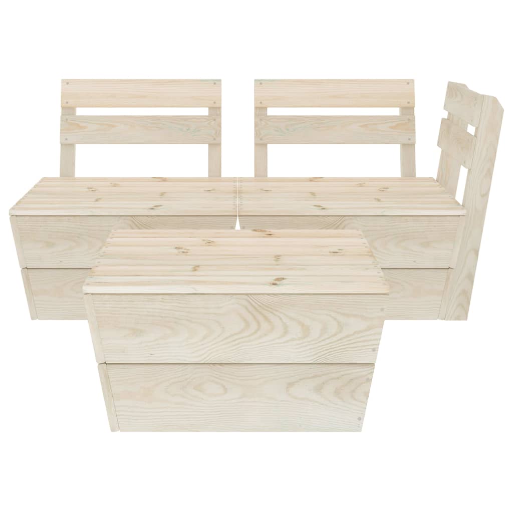 vidaXL Set mobilier de grădină paleți, 3 piese, lemn de molid tratat vidaXL Set mobilier de grădină paleți, 3 piese, lemn de molid tratat